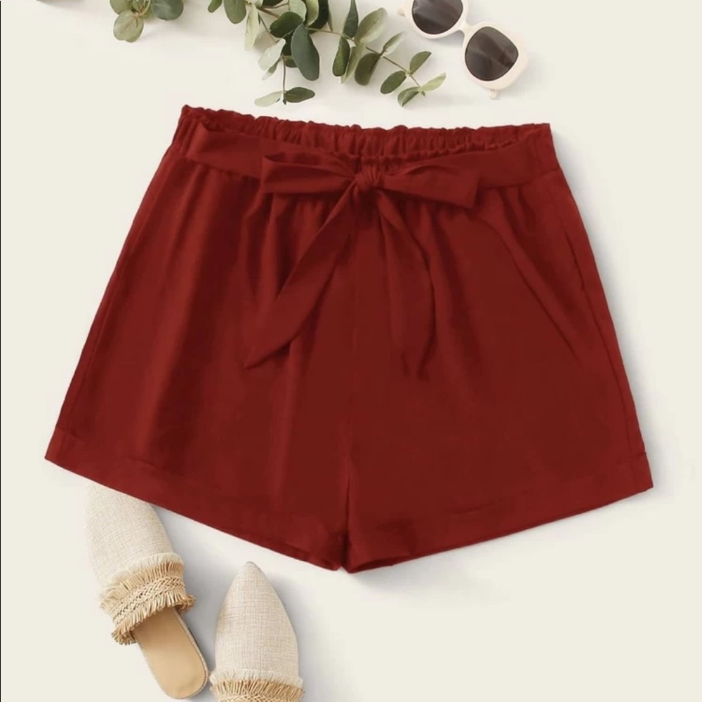 Brick red Tie front SHEIN shorts size 2 XL
